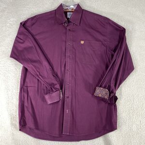 Cinch Shirt Mens Sz Med Maroon Red Flip Cuff Button Down Western Outdoors Rodeo